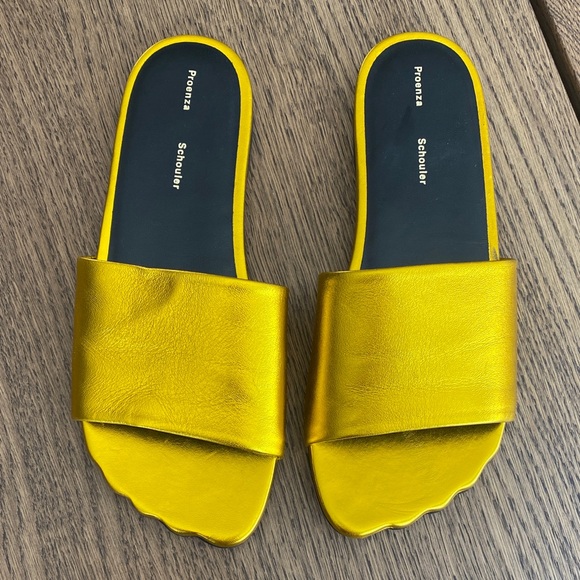 Proenza Schouler Shoes - Proenza Schouler Gold Slide Sandals